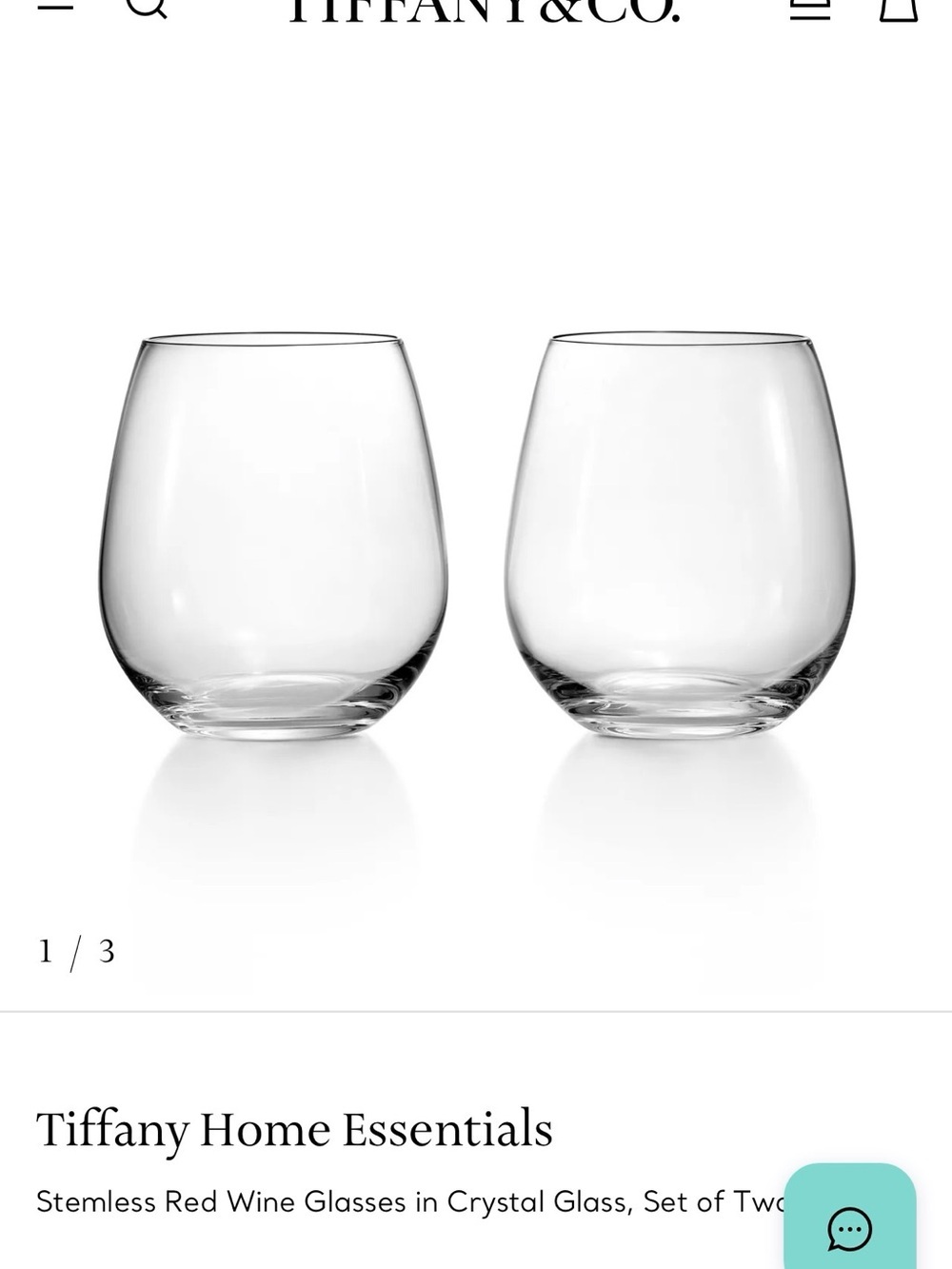 Tiffany & Co. Stemless Wine Glasses - Set of 2 - Picture 4 of 5